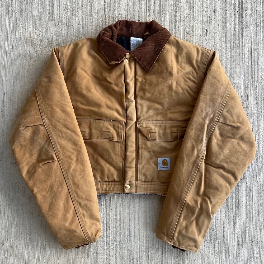 Carhartt brown cropped Detroit style work wear jacket